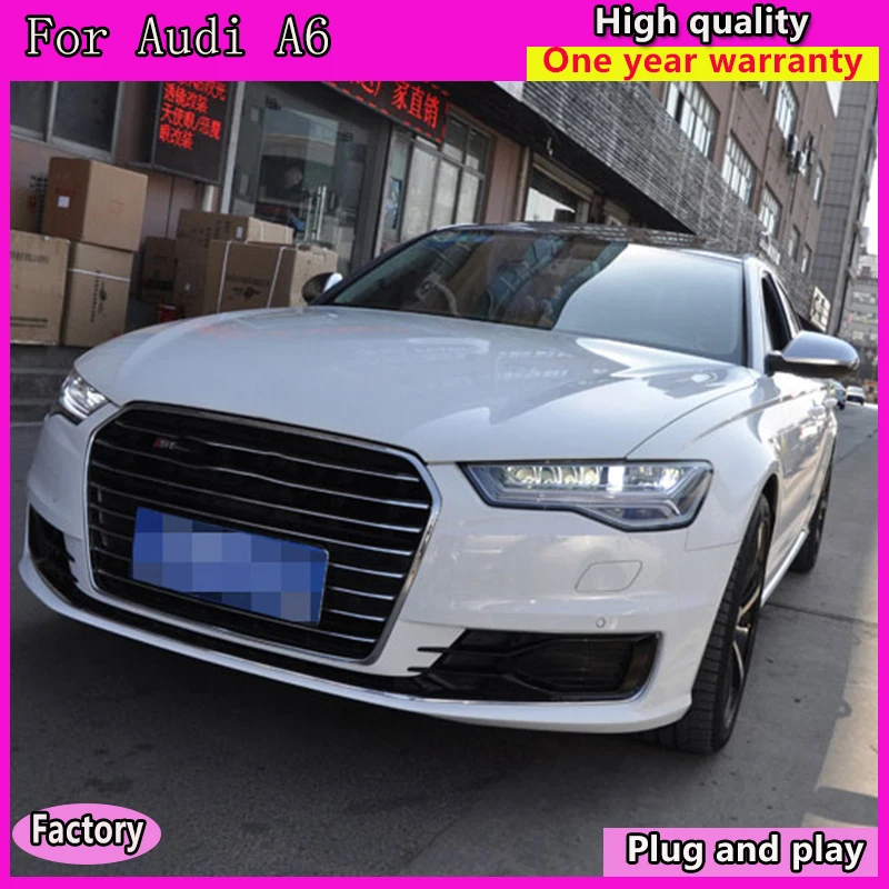 Стайлинг автомобиля для Audi A6 фары 2016-2018 светодиодный ные DRL линзы двойной луч bi