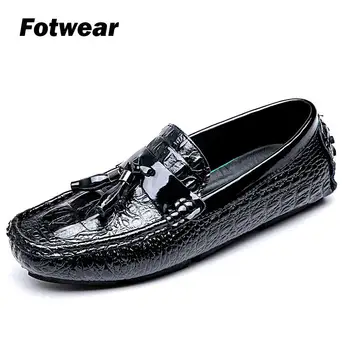 Men crocodle-like leather loafer Men casual shoes with tassel leather upper fashion style moisture-wicking antimicrobial comfort
Men crocodle-like leather loafer Men casual shoes with tassel leather upper fashion style moisture-wicking antimicrobial comfort