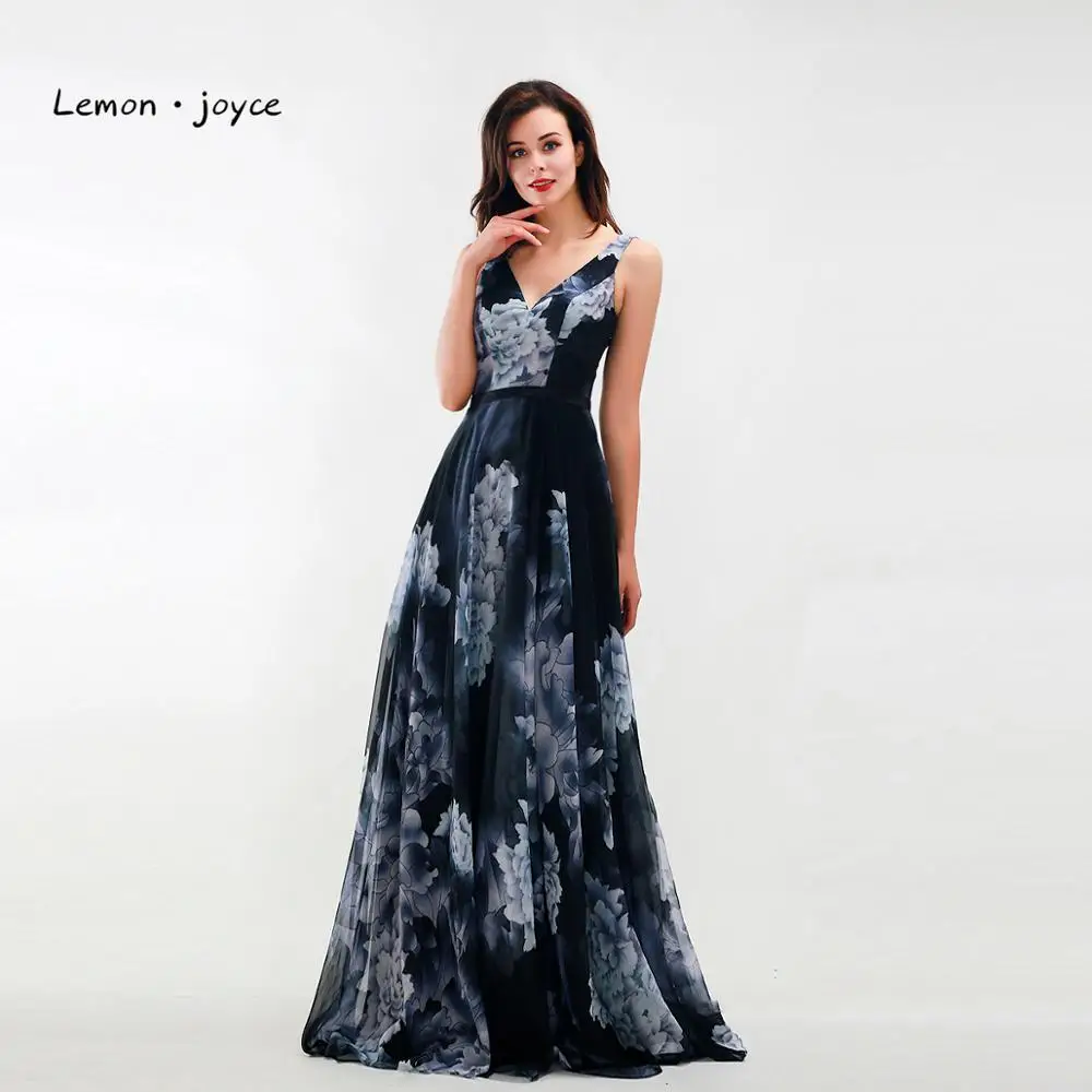 Lemon joyce Black Formal Evening Dresses Long 2019 Elegant V-Neck Floral Print Sleeveless Backless Party Prom Gowns Plus Size
Lemon joyce Black Formal Evening Dresses Long 2019 Elegant V-Neck Floral Print Sleeveless Backless Party Prom Gowns Plus Size