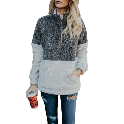 Spring Autumn Winter Women Sweater Outwear Coat kangaroo Pockets Soft Fleece Pullover ColorBlock Tops Women Clothing
Spring Autumn Winter Women Sweater Outwear Coat kangaroo Pockets Soft Fleece Pullover ColorBlock Tops Women Clothing