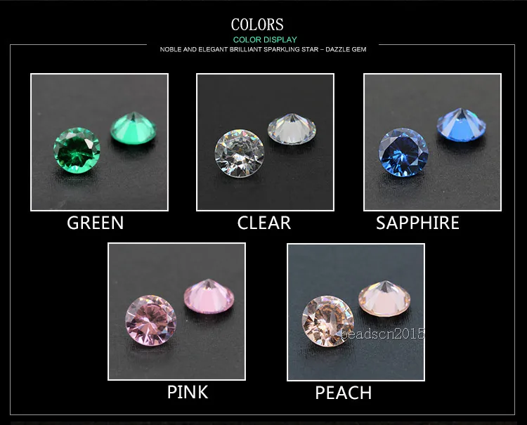 Blanco Cubic Zirconia Cz Corte Gemas Diamantes de Imitación de Cristal Arte en Uñas Tamaño De Joyería Artesanal