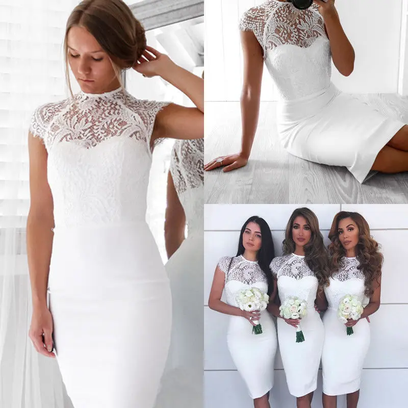 Women Ladies Summer Fashion Sexy Formal Party Dress Lace Floral Solid White Skinny High Waist Knee-Length Dress Size S-XL
Women Ladies Summer Fashion Sexy Formal Party Dress Lace Floral Solid White Skinny High Waist Knee-Length Dress Size S-XL