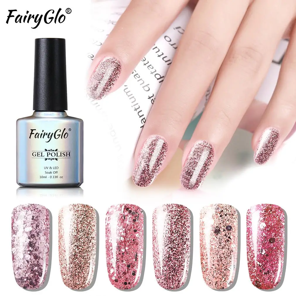 FairyGlo 10ml UV Gel Nail Polish Rose Gold Glitter Sequins Soak Off UV Gel Varnish Nude Color Nail Gel Polish Nail Art Laquer
FairyGlo 10ml UV Gel Nail Polish Rose Gold Glitter Sequins Soak Off UV Gel Varnish Nude Color Nail Gel Polish Nail Art Laquer