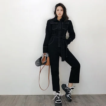 Momoluna New 2019 Woman modis streetwear long sleeve with belt white black rompers womens jumpsuit s m l
Momoluna New 2019 Woman modis streetwear long sleeve with belt white black rompers womens jumpsuit s m l