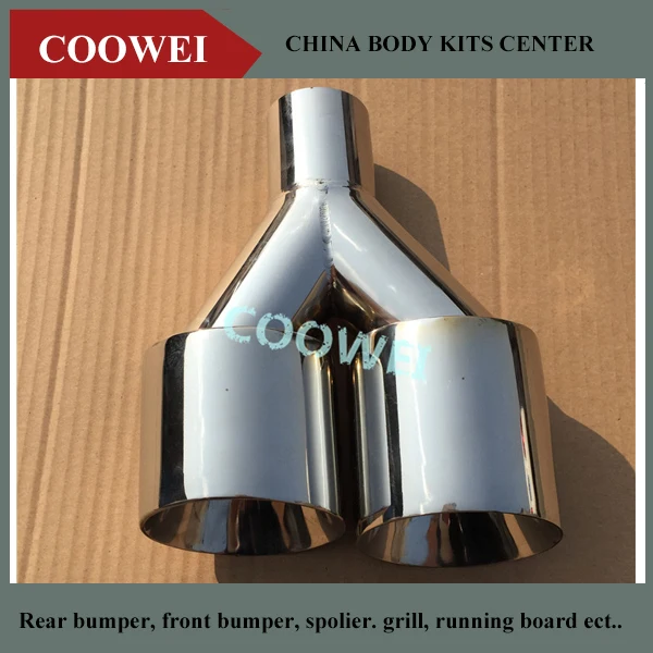 63mm inlet 89mm Super Quality Stainless Steel 1 to 2 Dual Pipe Exhaust System Silver Muffler Universal Car Automobile Tip Pipes
63mm inlet 89mm Super Quality Stainless Steel 1 to 2 Dual Pipe Exhaust System Silver Muffler Universal Car Automobile Tip Pipes
