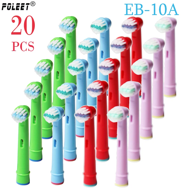 Poleet 20Pcs/Lot Electric ToothBrush Replacement Heads Multicolor EB-10A /EB10A/EB10-2K For Oral By Hygiene Kids Toothbrush Head 
Poleet 20Pcs/Lot Electric ToothBrush Replacement Heads Multicolor EB-10A /EB10A/EB10-2K For Oral By Hygiene Kids Toothbrush Head