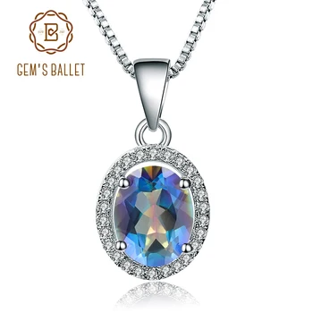 GEM'S BALLET 2.36Ct Oval Natural Blueish Mystic Quartz Topaz Pure 925 Sterling Silver Necklace Pendant For Women Fine Jewelry
GEM'S BALLET 2.36Ct Oval Natural Blueish Mystic Quartz Topaz Pure 925 Sterling Silver Necklace Pendant For Women Fine Jewelry