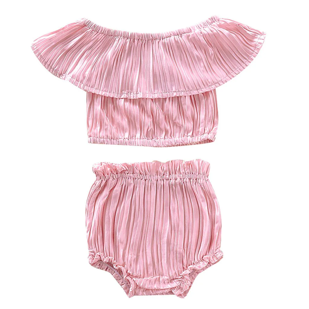 SAGACE Cute Pink Infant Princess Kids Clothes 2PCs Ruffled Striped Off Shoulder Top + Short Infant Baby Girls Summer Clothes
SAGACE Cute Pink Infant Princess Kids Clothes 2PCs Ruffled Striped Off Shoulder Top + Short Infant Baby Girls Summer Clothes