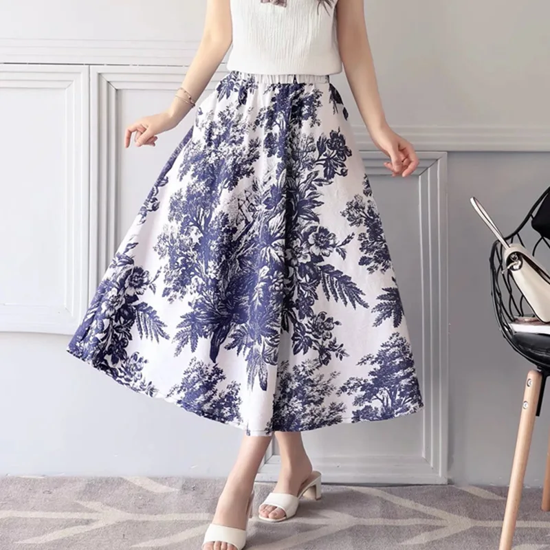 2017 Summer Casual Long Floral Print Women Cotton Linen Skirts A-Line Midi Skirt Elastic Waist 11 color 17-32F
2017 Summer Casual Long Floral Print Women Cotton Linen Skirts A-Line Midi Skirt Elastic Waist 11 color 17-32F