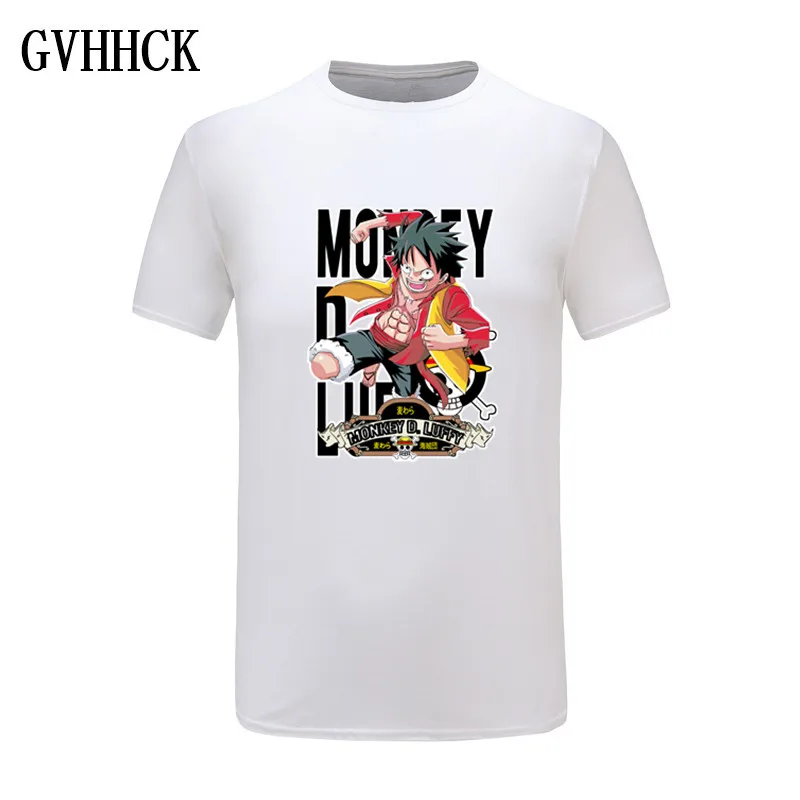 

New Summer One Piece T Shirt Men Monkey D Luffy T Shirts New Short Sleeve Cotton Anime Zoro Ace Law T-shirt Tee Free Shipping