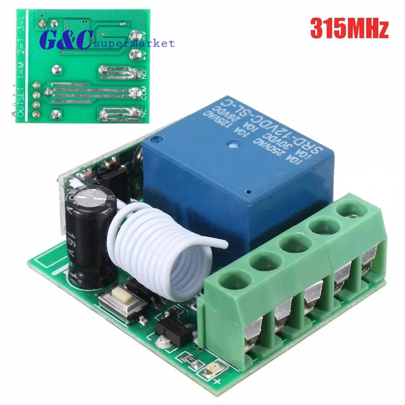 Integrated Circuits 315MHz 12V 1 Channel Power Supply Wireless Remote Control Relay Switch Self Lock RC Module Board
Integrated Circuits 315MHz 12V 1 Channel Power Supply Wireless Remote Control Relay Switch Self Lock RC Module Board