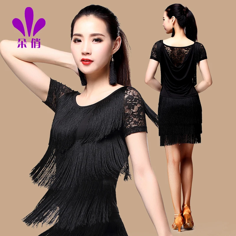 Lady Latin Dance Shirt Plus Size Short Sleeve Women Summer Sumba Dance Uniforms Female Adult Lace Tassels Practice Suit B-4334
Lady Latin Dance Shirt Plus Size Short Sleeve Women Summer Sumba Dance Uniforms Female Adult Lace Tassels Practice Suit B-4334