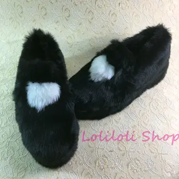 Princess sweet lolita shoes Lolilloliyoyo antaina black and white cashmere imitated rabbit fur flat platform custom shoes an5181
Princess sweet lolita shoes Lolilloliyoyo antaina black and white cashmere imitated rabbit fur flat platform custom shoes an5181