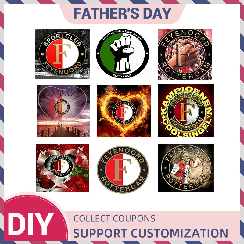 5D DIY Full Square Drill Diamond Painting Accessory Feyenoord Rotterdam Soccer/Football Logo Diamant Art Embroidery Cross Stitch
5D DIY Full Square Drill Diamond Painting Accessory Feyenoord Rotterdam Soccer/Football Logo Diamant Art Embroidery Cross Stitch