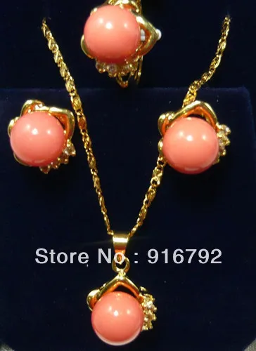 free shipping ******10mm White shell pearl 18KGP pendant earring ring | Украшения и аксессуары