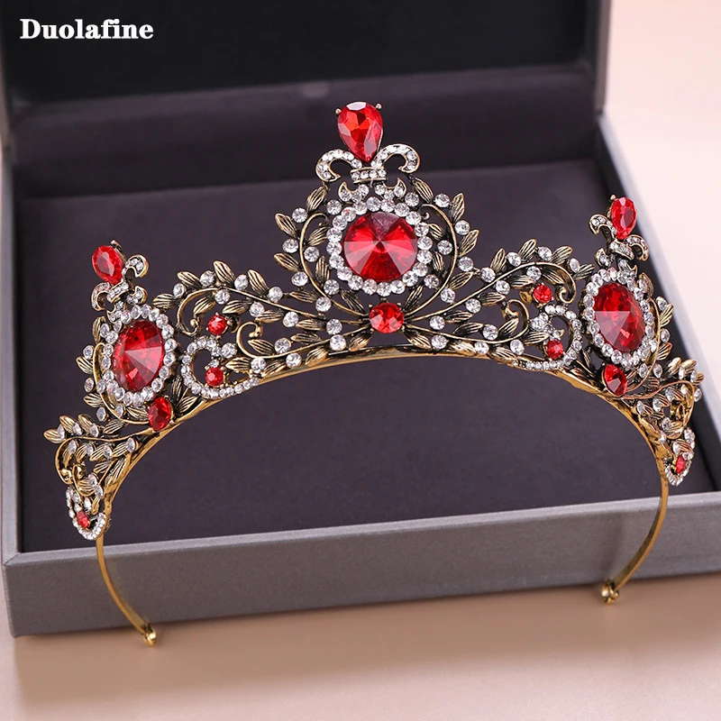 2019 Fashion Vintage Golden Red Crystal Queen Crown Head Ornament Baroque Bridal Wedding Rhinestone Hair Accessories Crown
2019 Fashion Vintage Golden Red Crystal Queen Crown Head Ornament Baroque Bridal Wedding Rhinestone Hair Accessories Crown