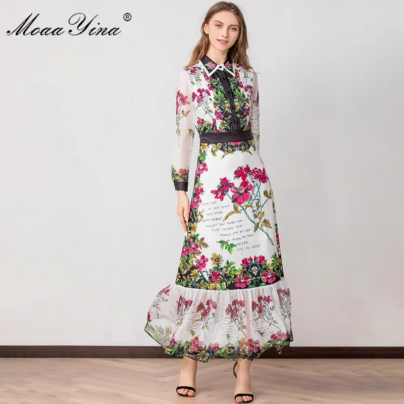 MoaaYina Fashion Designer Runway dress Spring Summer Women Dress Turn-down Collar Beading Long sleeve Floral-Print Dresses
MoaaYina Fashion Designer Runway dress Spring Summer Women Dress Turn-down Collar Beading Long sleeve Floral-Print Dresses