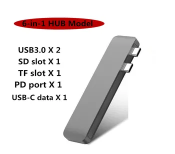 6 in 1 USB HUB Type C HUB to Multi USB Converter with USB 3.0*2 SD TF PD type-c Port for APPLE MacBook Pro2018/2017 USB C HUB
6 in 1 USB HUB Type C HUB to Multi USB Converter with USB 3.0*2 SD TF PD type-c Port for APPLE MacBook Pro2018/2017 USB C HUB