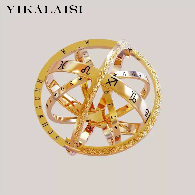 YIKALAISI Astronomical ball ring Will turn the ball retro flip deformation universe ring
YIKALAISI Astronomical ball ring Will turn the ball retro flip deformation universe ring