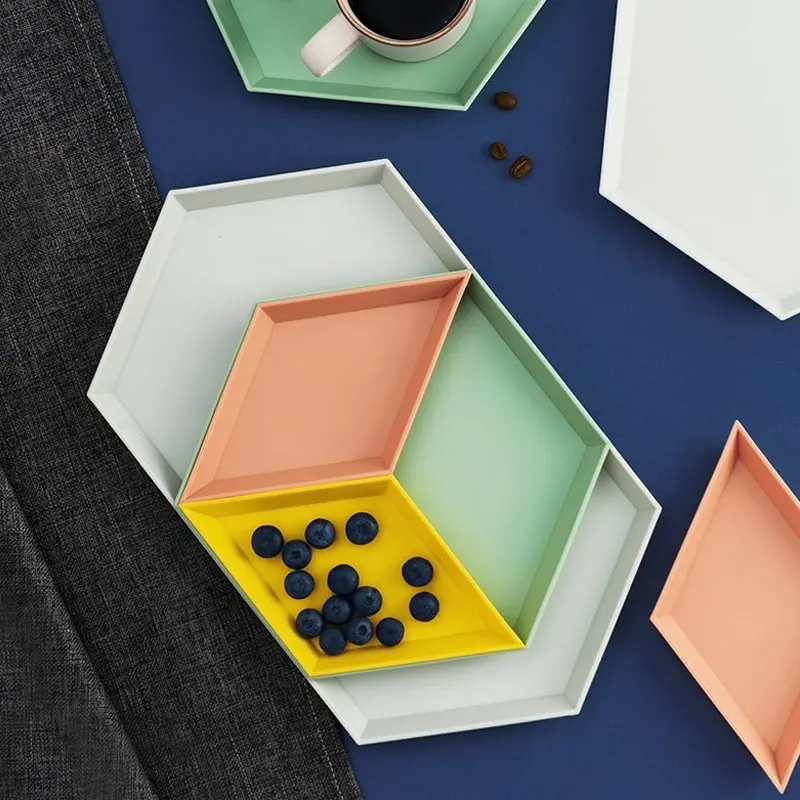 Home Kitchen Detachable DIY Creative Geometric Tray Display Plate Desktop Combination Storage Tray Nordic Cake Fruit Dish Plate
Home Kitchen Detachable DIY Creative Geometric Tray Display Plate Desktop Combination Storage Tray Nordic Cake Fruit Dish Plate