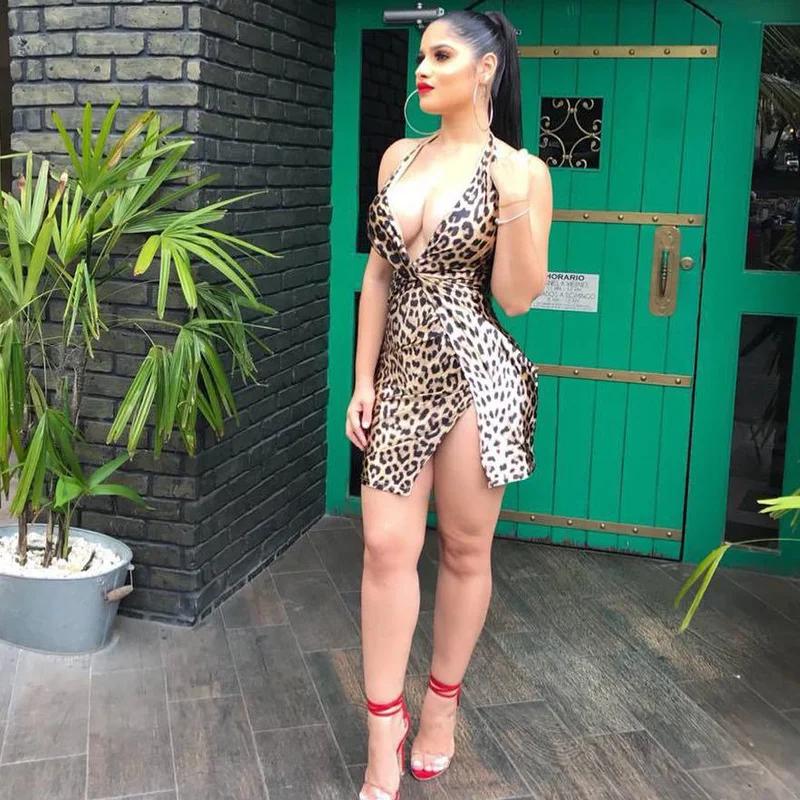 Women Leopard Print Nightclub Mini Dress Sexy Deep V Sleeveless Retro Ladies Summer Casual Chic Backless Irregular Party Dresses
Women Leopard Print Nightclub Mini Dress Sexy Deep V Sleeveless Retro Ladies Summer Casual Chic Backless Irregular Party Dresses