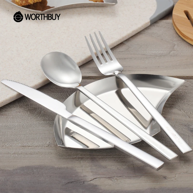WORTHBUY 304 Stainless Steel Flatware Set Western Cutlery Knife Spoon Fork For Kids Tableware Dinner Set Kitchen Dinnerware
WORTHBUY 304 Stainless Steel Flatware Set Western Cutlery Knife Spoon Fork For Kids Tableware Dinner Set Kitchen Dinnerware