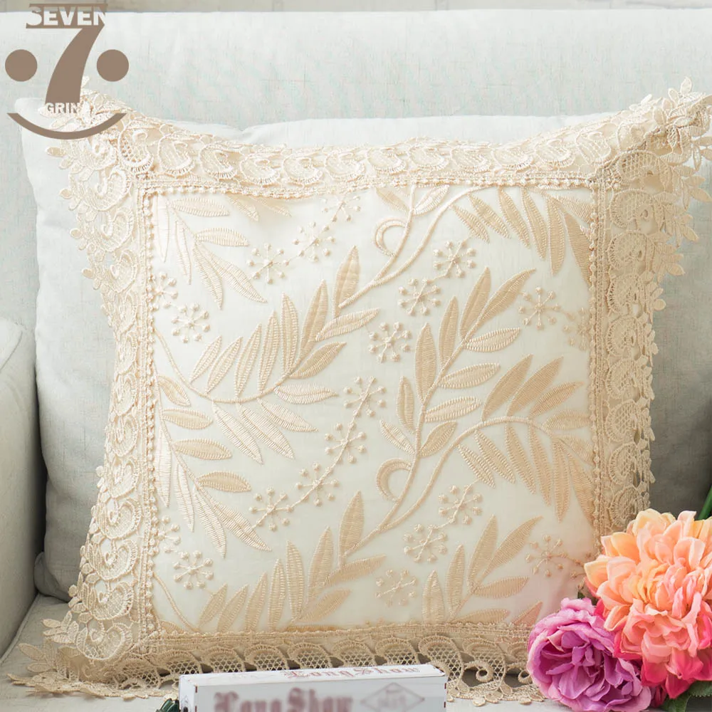 High Quality Creative Gold Color Embroidered Organza LEAVES 45x45cm Square Home Decorative Pillow Cover With Elegant Lace Border
High Quality Creative Gold Color Embroidered Organza LEAVES 45x45cm Square Home Decorative Pillow Cover With Elegant Lace Border