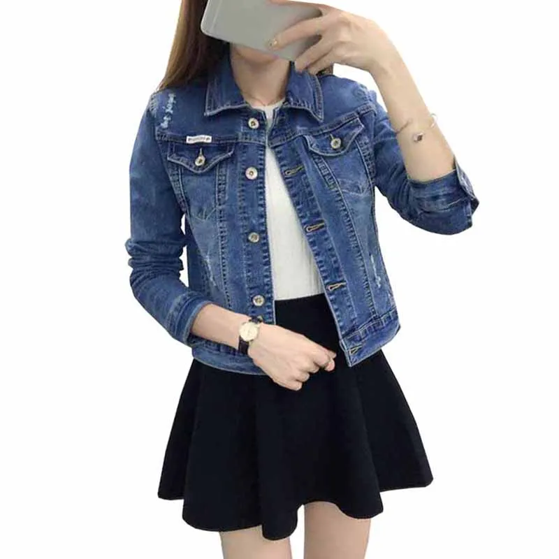 2019 Spring Denim Jacket Women Autumn Long sleeve Single-breasted Denim Jacket Female Slim Large size S-3XL short Jacket JIA216
2019 Spring Denim Jacket Women Autumn Long sleeve Single-breasted Denim Jacket Female Slim Large size S-3XL short Jacket JIA216