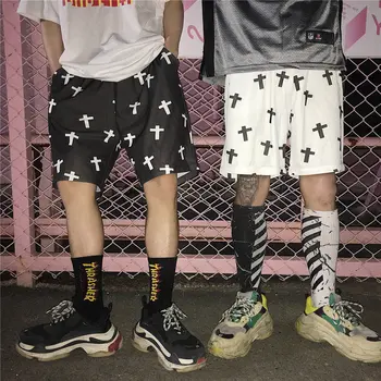 Vintage Shorts Women Elastic Waist Cross Print Loose Summer Unisex Shorts Casual Fashion Couple White Shorts for Female
Vintage Shorts Women Elastic Waist Cross Print Loose Summer Unisex Shorts Casual Fashion Couple White Shorts for Female