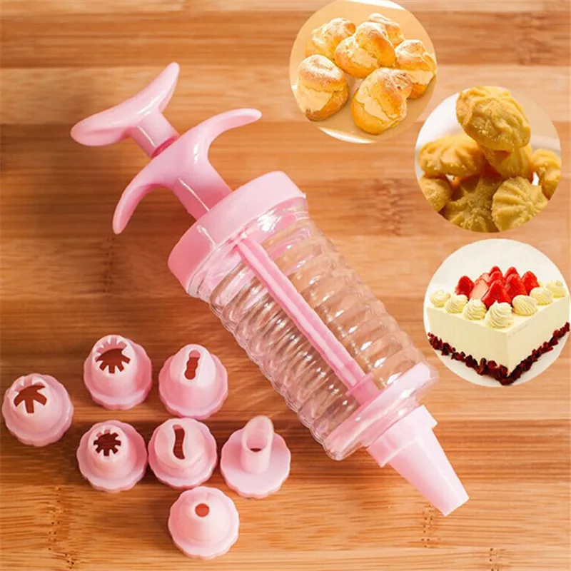 Set of 7 Icing Piping Nozzles+1 Syringe Extruder Gun-Plastic Fondant Cookie Biscuit Presses Set Baking Tools Cake Decorating
Set of 7 Icing Piping Nozzles+1 Syringe Extruder Gun-Plastic Fondant Cookie Biscuit Presses Set Baking Tools Cake Decorating
