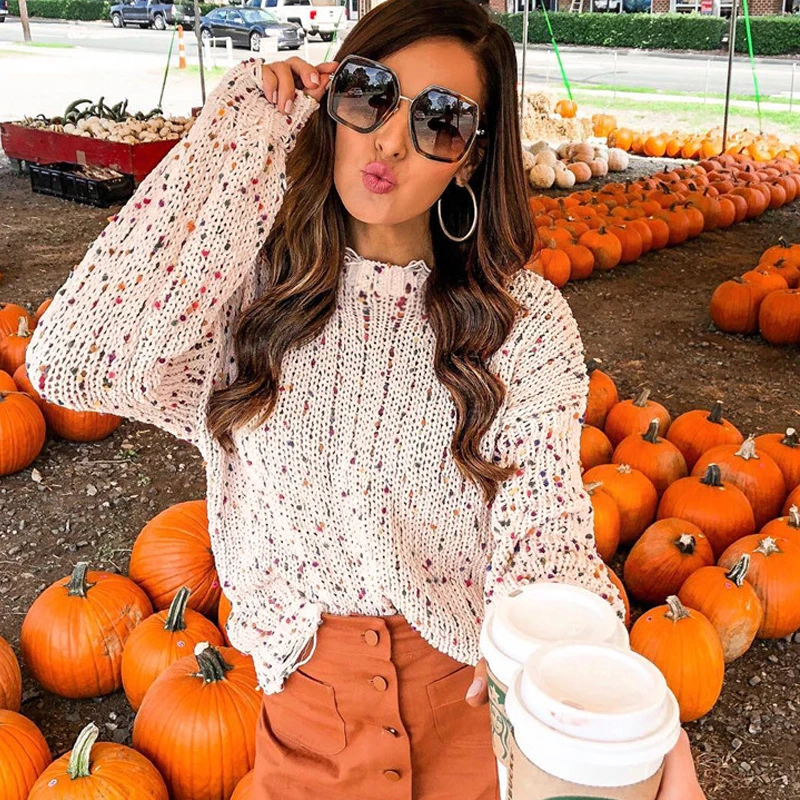 Sweater Women Pullover 2019 Knitted sweater Casual Colored granules broken irregular headdress tassel Sweater Female Jumpers
Sweater Women Pullover 2019 Knitted sweater Casual Colored granules broken irregular headdress tassel Sweater Female Jumpers