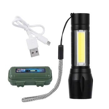 1PC USB Handy T6+COB LED Tactical Zoomable Flashlight Rechargeable Torch USB Magnet Flash Light Pocket Fishing Camping Lamp
1PC USB Handy T6+COB LED Tactical Zoomable Flashlight Rechargeable Torch USB Magnet Flash Light Pocket Fishing Camping Lamp
