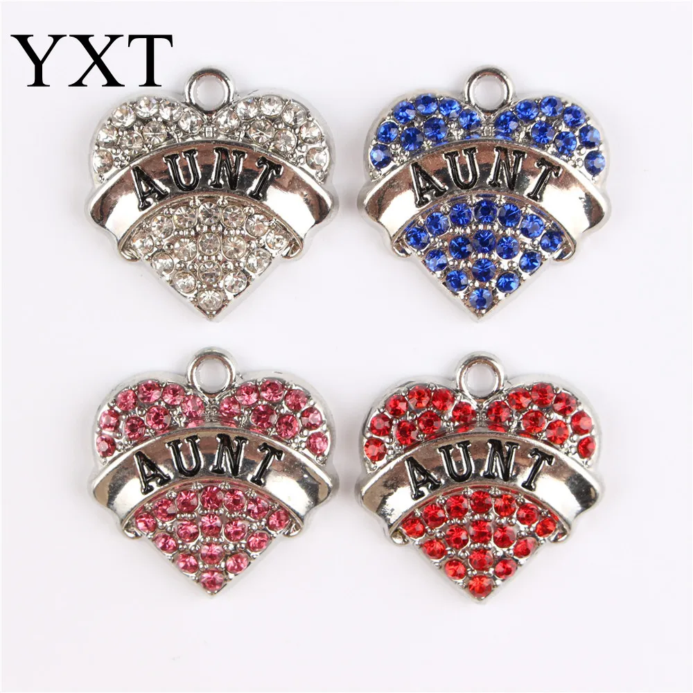 Pink White Blue Red Vogue Love Heart Crystal AUNT Pendant For DIY Necklace Bracelet Handmade Birthday Jewelry Gift Accessories
Pink White Blue Red Vogue Love Heart Crystal AUNT Pendant For DIY Necklace Bracelet Handmade Birthday Jewelry Gift Accessories