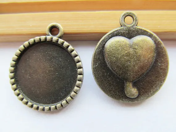 15pcs Antique Bronze/Antique Silver tone Round Heart Base Setting Tray Bezel Pendant Charm/Finding,DIY Accessory Jewelry Making
15pcs Antique Bronze/Antique Silver tone Round Heart Base Setting Tray Bezel Pendant Charm/Finding,DIY Accessory Jewelry Making