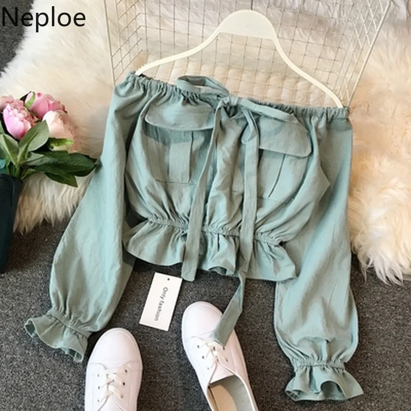 6 Color Ruffle Top Off Shoulder Long Sleeve Blouse Sexy Korean Spring Boho Bow Tunic Short Blusa Women Shirt
6 Color Ruffle Top Off Shoulder Long Sleeve Blouse Sexy Korean Spring Boho Bow Tunic Short Blusa Women Shirt