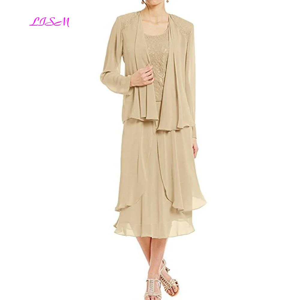 Women's Tea Length Mother of The Bride Dresses with Jacket for Weddings Evening Party Gowns 2019
Women's Tea Length Mother of The Bride Dresses with Jacket for Weddings Evening Party Gowns 2019