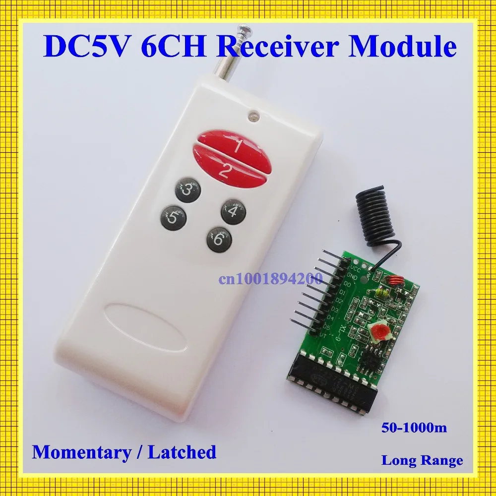 6CH RF Receiver Module with Decoding + Transmitter1000M Wireless Remote Control System Momentary Latched TTL 6CH Signal Output
6CH RF Receiver Module with Decoding + Transmitter1000M Wireless Remote Control System Momentary Latched TTL 6CH Signal Output