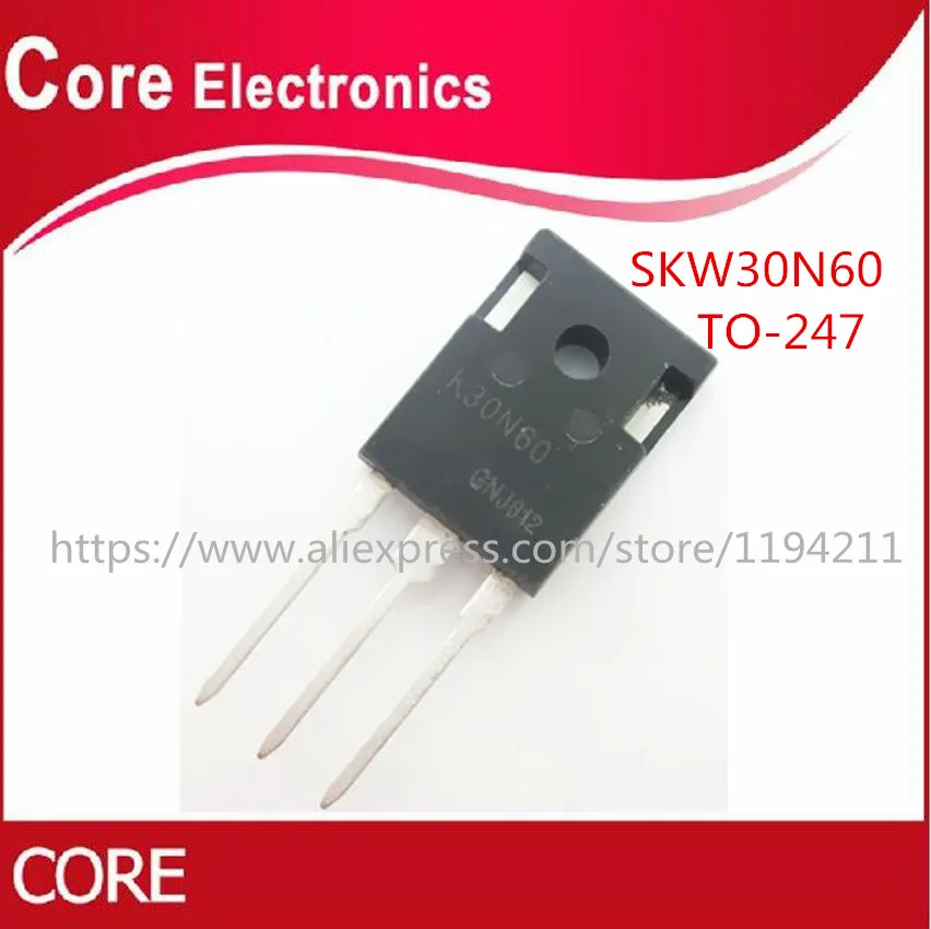 10 шт./лот K30N60HS K30N60 SKW30N60 SKW30N60HS IKW30N60HS 30N60 TO 247 Новый оригинал|Интегральные схемы| |