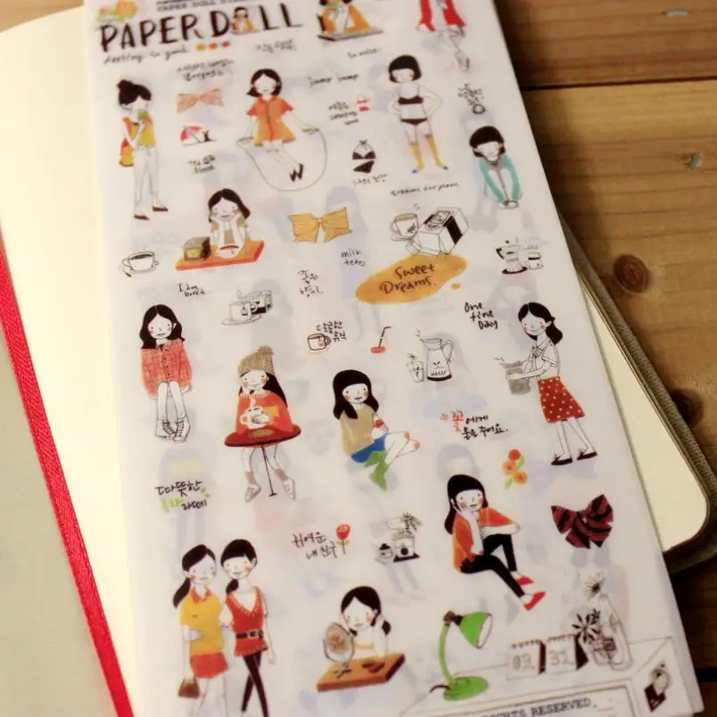 6 Sheets/lot Korean Style Paperdoll Decorative Stickers Sketch Cute Girl DIY Planner Scrapbook Diary Journal Stikers
6 Sheets/lot Korean Style Paperdoll Decorative Stickers Sketch Cute Girl DIY Planner Scrapbook Diary Journal Stikers