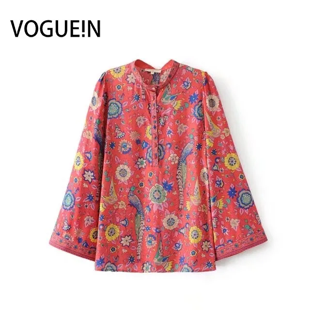 VOGUE!N New Womens Ladies Vintage Stand Collar Peacock Floral Print Pullover Blouse Tops Shirt
VOGUE!N New Womens Ladies Vintage Stand Collar Peacock Floral Print Pullover Blouse Tops Shirt