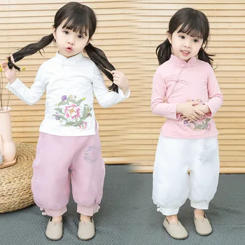 2019 New autumn dress children's Qipao girl Tang suit Chinese style printed long-sleeved baby two-piece set
2019 New autumn dress children's Qipao girl Tang suit Chinese style printed long-sleeved baby two-piece set