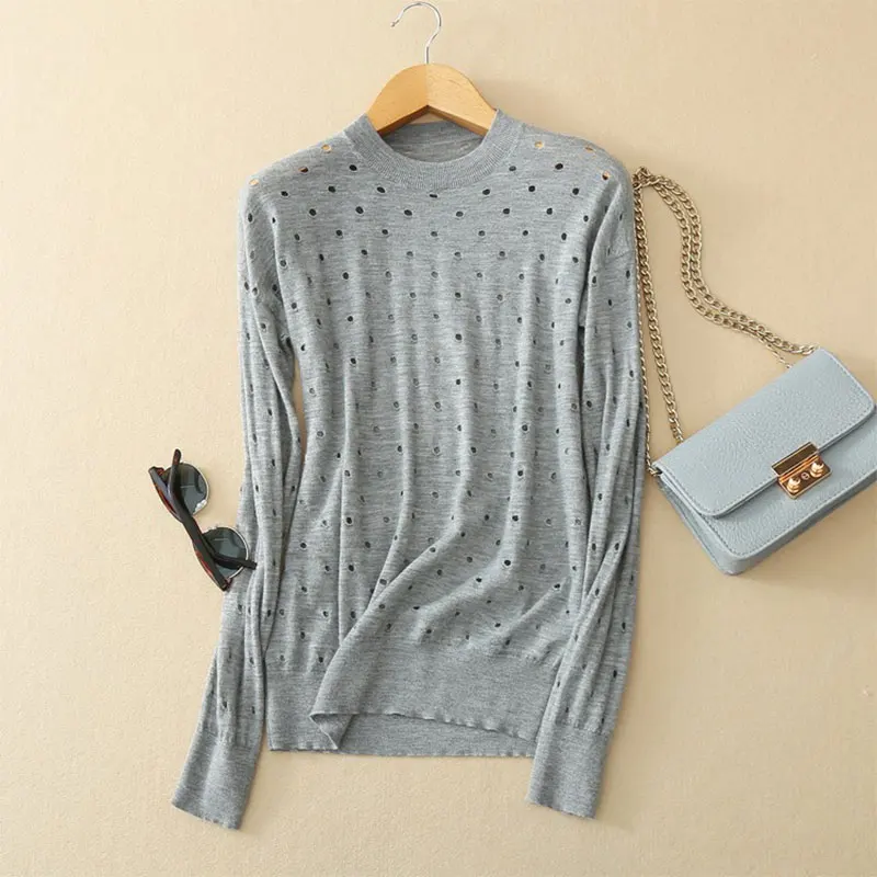 Sweaters Womens Spring 2018 New 100% Cashmere Sweater Womens Long Sleeve Tops O Neck Hollow Out Knitting Pull Over Sweater Women
Sweaters Womens Spring 2018 New 100% Cashmere Sweater Womens Long Sleeve Tops O Neck Hollow Out Knitting Pull Over Sweater Women
