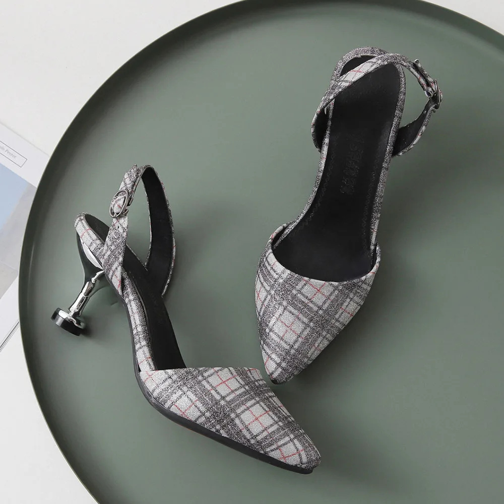 LEEPO Sandals Women High Heels Shoes Woman Gingham Summer Back Strap Sandals Female Stripe Lattice Pointed Toe Pumps Ladies 6.5
LEEPO Sandals Women High Heels Shoes Woman Gingham Summer Back Strap Sandals Female Stripe Lattice Pointed Toe Pumps Ladies 6.5