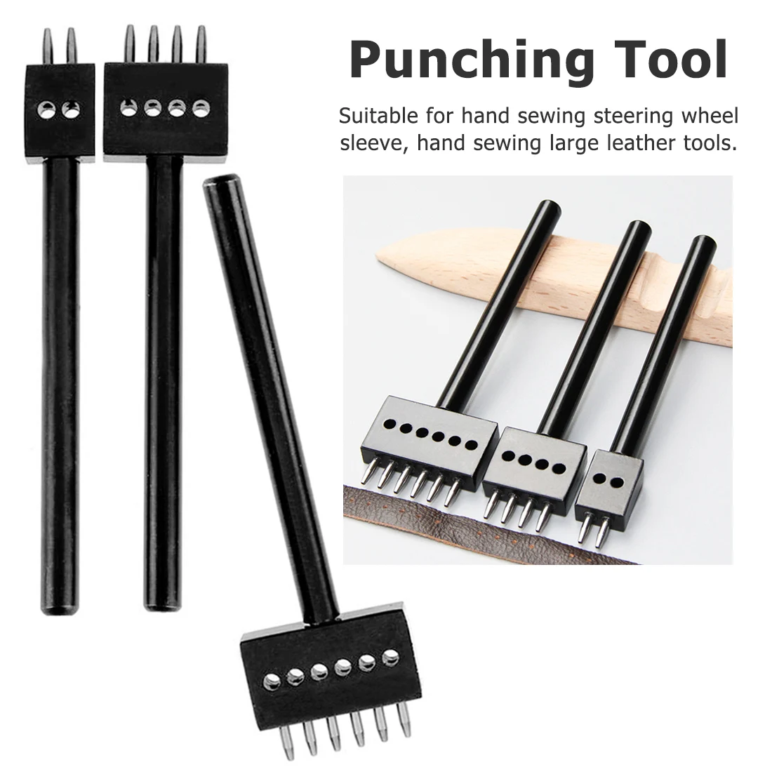 DIY 5mm Leather Craft Punching Tool Row Circular Cutter Stitching 2/4/6 Prong Piercers for Leather Hole Spacing Tool
DIY 5mm Leather Craft Punching Tool Row Circular Cutter Stitching 2/4/6 Prong Piercers for Leather Hole Spacing Tool