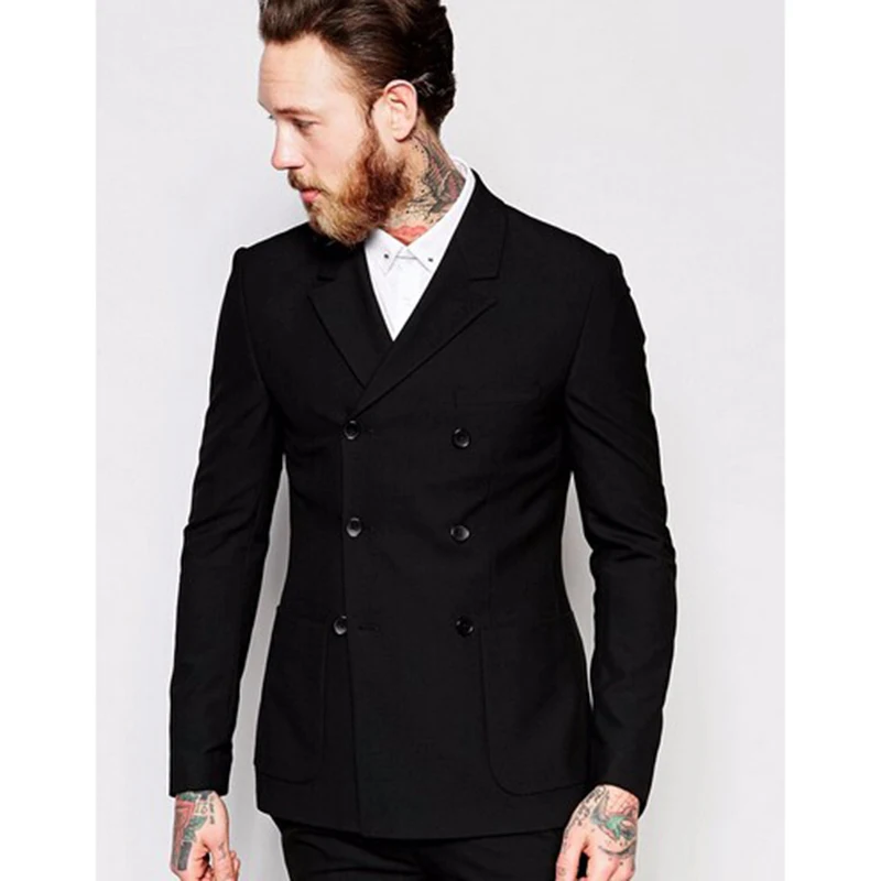 (Jacket+Pant) Handsome Black Double Breasted Mens Suits Wedding Suits For Men Groom Suit Groomsmen Tuxedos Mens Wedding Suits
(Jacket+Pant) Handsome Black Double Breasted Mens Suits Wedding Suits For Men Groom Suit Groomsmen Tuxedos Mens Wedding Suits