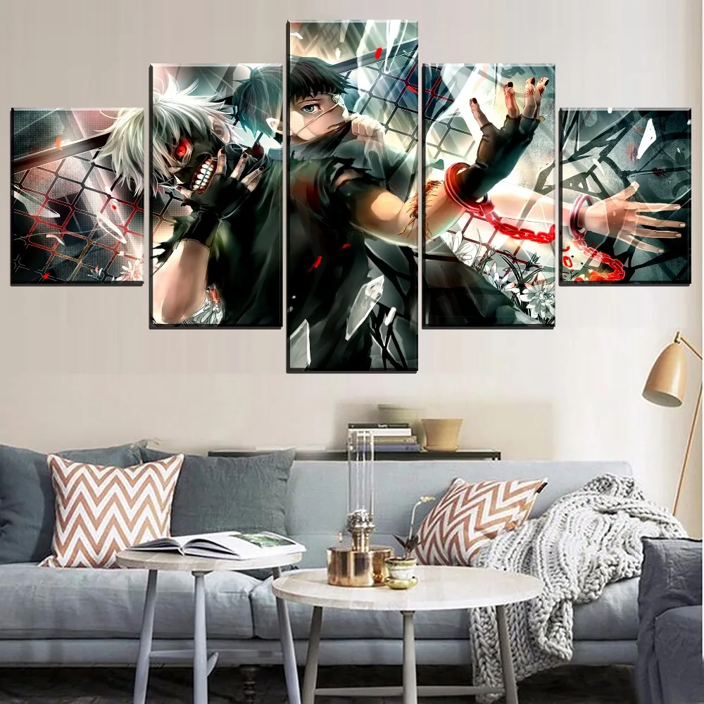 Картина на холсте 5 шт. Tokyo Ghouls Pictures Kaneki Ken мультяшный домашний декор постер для