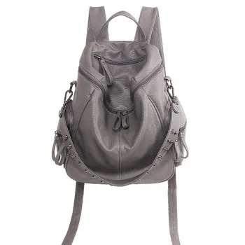 Backpack Women Fashion Solid Color Satchels Rivet Multi-function Backpacks Bag Large Capacity Travel Bags Versatile Mochilas J3
Backpack Women Fashion Solid Color Satchels Rivet Multi-function Backpacks Bag Large Capacity Travel Bags Versatile Mochilas J3