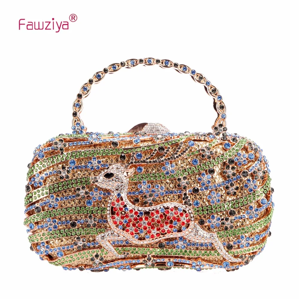 Fawziya Deer Metal Handle Clutch Purses And Clutches Purses For Women
