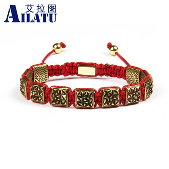 Ailatu Brand Jewelry Wholesale 10pcs/lot Top Quality Antique Brass Square Beads Macrame Bracelet for Cool men
Ailatu Brand Jewelry Wholesale 10pcs/lot Top Quality Antique Brass Square Beads Macrame Bracelet for Cool men