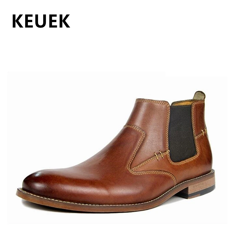 Autumn Winter Vintage Men boots Genuine Leather Chelsea boots British style Male shoes Outdoor Ankle Tooling boots 02C
Autumn Winter Vintage Men boots Genuine Leather Chelsea boots British style Male shoes Outdoor Ankle Tooling boots 02C
